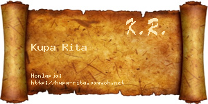 Kupa Rita névjegykártya