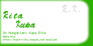 rita kupa business card
